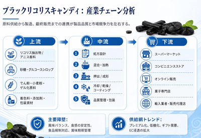 図：ブラックリコリスキャンディ産業チェーン分析