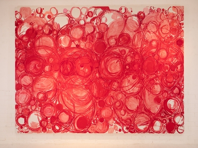 作品 赤で円を描く