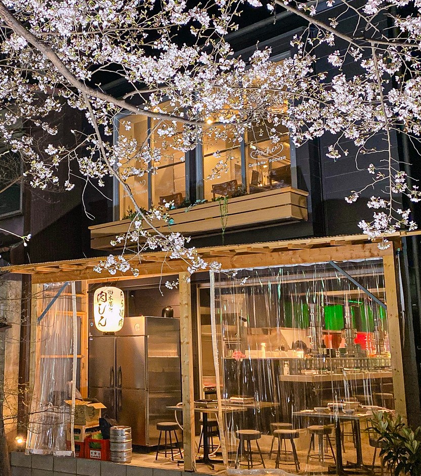 「西木屋町 肉しん」高瀬川から見た外観イメージ