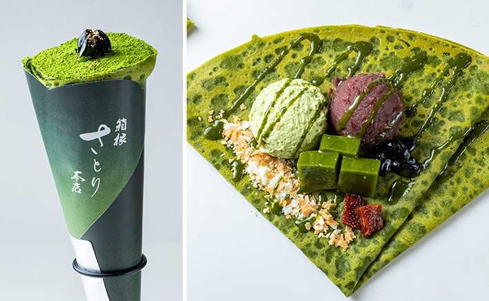 【箱根さとり本店限定】 箱根プレミアム お濃茶クレープ　2,100円(税込)
