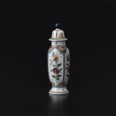 オランダ・デルフト 色絵草花文飾小壺 甲賀市