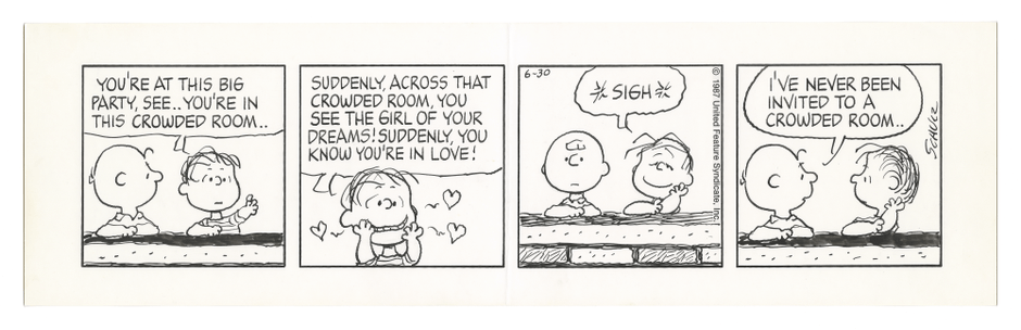 「ピーナッツ」原画　1987年6月30日 (C) Peanuts Worldwide LLC