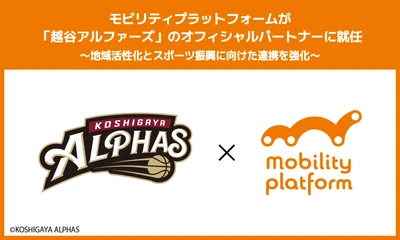 モビリティプラットフォームが 「越谷アルファーズ」のオフィシャルパートナーに就任