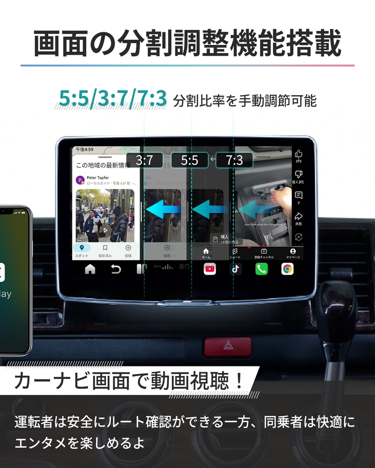 2画面分割機能搭載