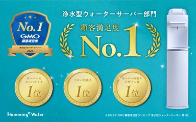 浄水型ウォーターサーバー「Humming Water」が、 「2025年 GMO顧客満足度ランキング  浄水型ウォーターサーバー部門」において、 “顧客満足度 総合第1位”を受賞しました！