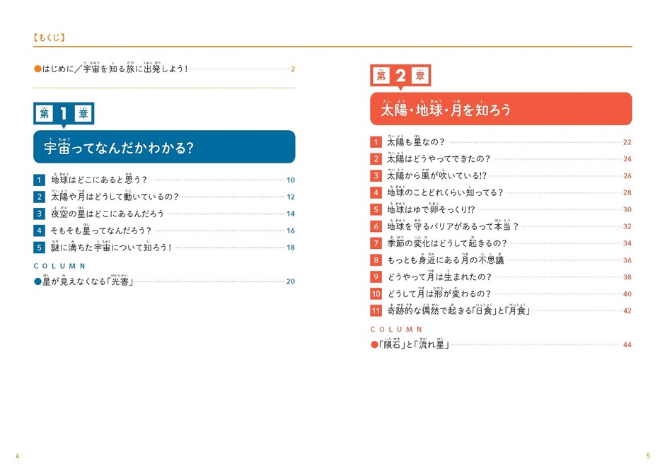 『こども宇宙　未知なる宇宙のことがわかる本』もくじ①
