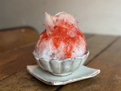 自家製いちごシロップのかき氷