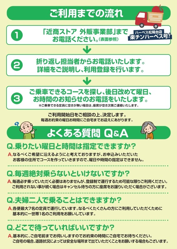 楽チンハーベス号!チラシ(裏)