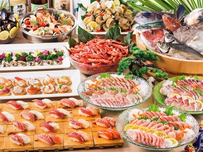 海鮮豊富 約50種類のバイキング