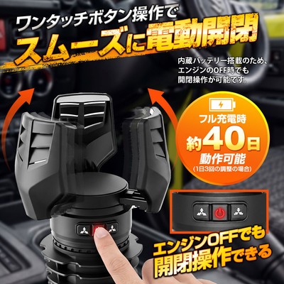 MAXWIN K-CUP03 製品特徴：ワンタッチボタンで電動開閉