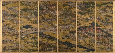 国宝「洛中洛外図屏風(舟木本)」右隻　岩佐又兵衛筆　江戸時代・17世紀　東京国立博物館蔵