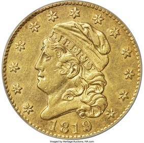 1819 'BD-3' Half Eagle, AU Details The Unique Discovery Coin Unknown to Bass