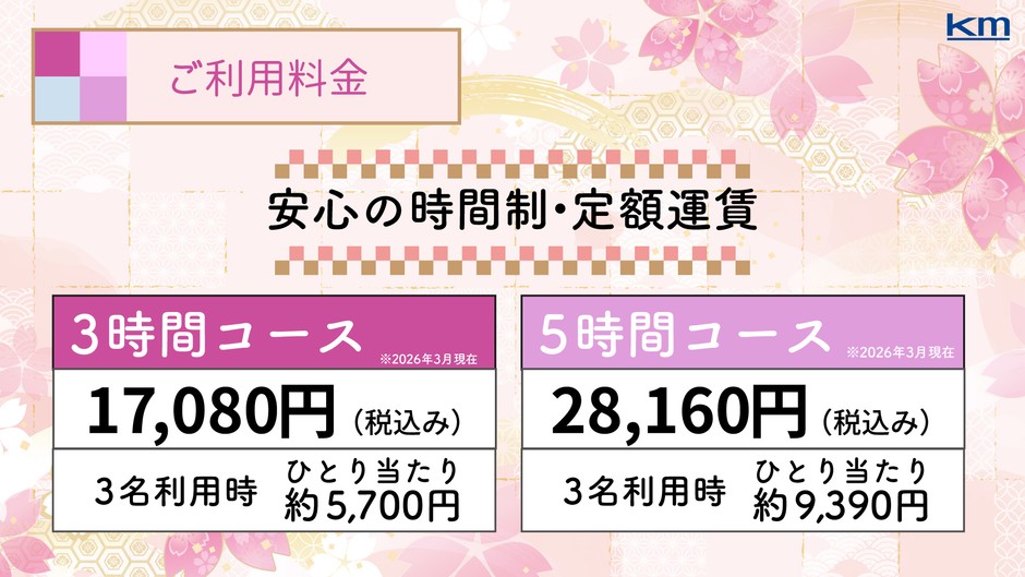 東京観光お花見タクシー　料金