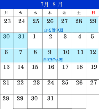 自宅留学スケジュール例