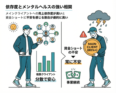 依存度とメンタルヘルスの強い相関