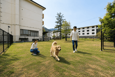 全犬種用ドッグラン　※AI生成・加工イメージ