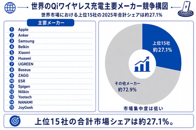 図.   Qiワイヤレス充電, グローバル市場の競争環境