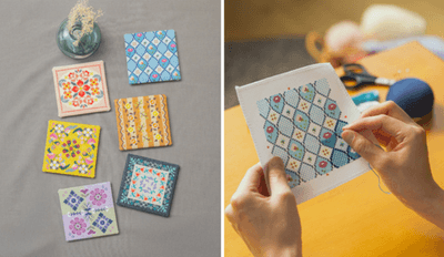 手芸キット「針と糸でこころととのうクロスステッチ（全6柄）」