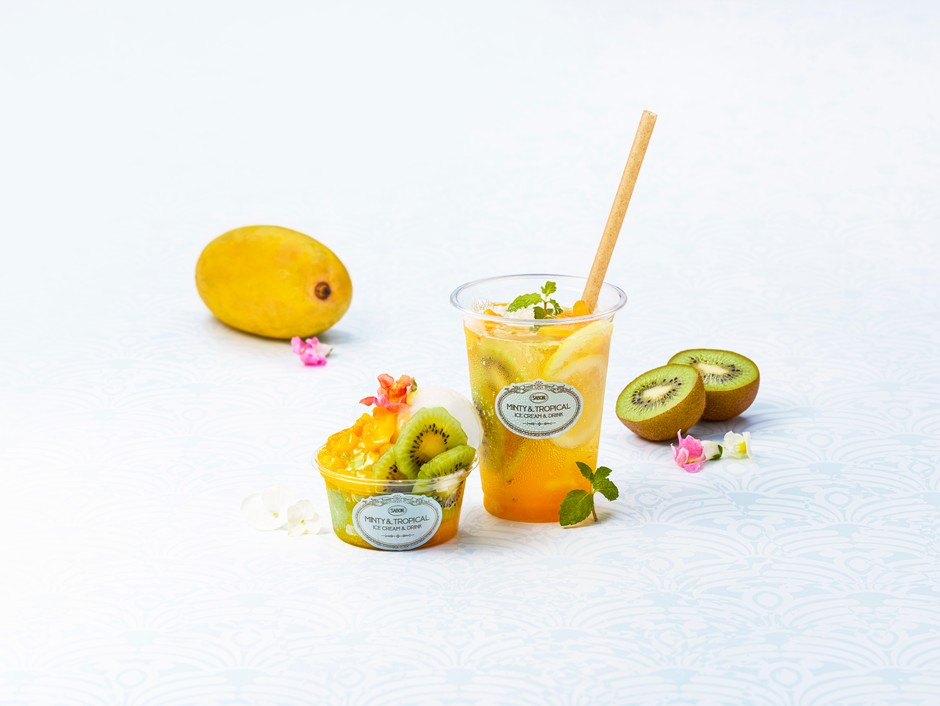 MINTY & TROPICAL ICE CREAM & DRINK＿Mango Kiwi_FLOWERS_日比谷花壇