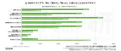 Q. GWのドライブで、特に「疲れた」「困った」と感じたことはどれですか？