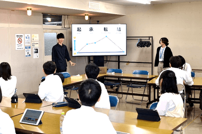 動画制作ワークショップ（天塩高校1年生）　講師：麗澤大学工学部２年　大場史温・阿部至恩