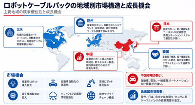 図：ロボットケーブルパックの地域構造と市場機会