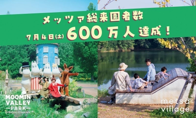 メッツァビレッジ・ムーミンバレーパークは
開業から600万人のゲストをお迎えしました！
“Kiitos（キートス/ありがとう）”の気持ちを込めたプレゼント企画・割引キャンペーンを実施！