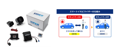 VIPER Bluetooth(R)認証カーセキュリティ3107V＋製品画像　iVIPERスマートイモビライザーの仕組み