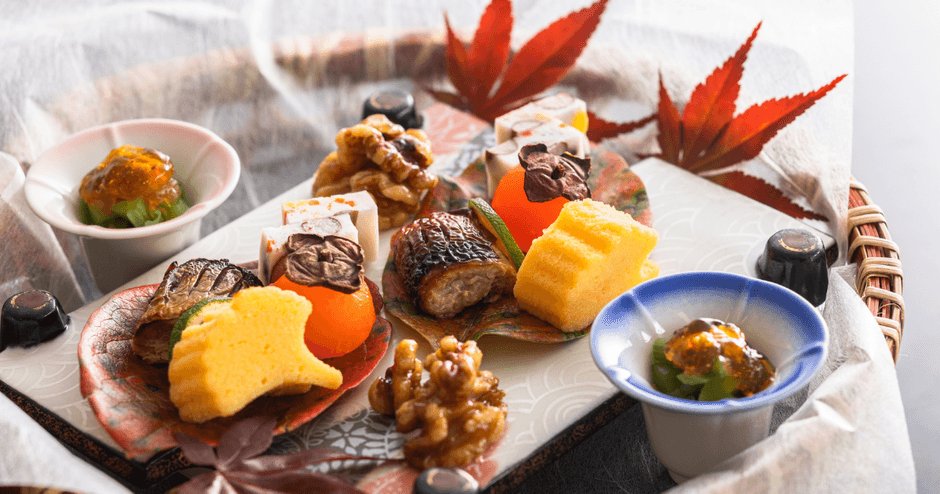 秋の味覚を少しずつ、彩り豊かな前菜/一例