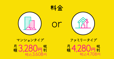 マンションタイプ or ファミリータイプ 料金比較