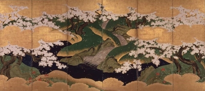 吉野図屏風