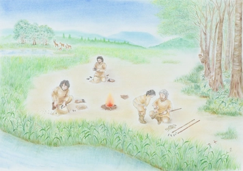 うんこ座りか⁉片膝立ちか⁉－旧石器時代の石器づくりを復元する－