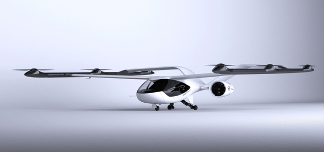 図.電気垂直離着陸(eVTOL)航空機の製品画像