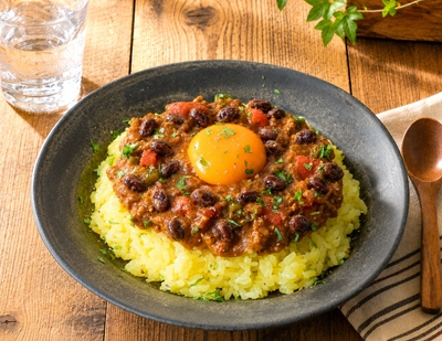 大粒納豆キーマカレー