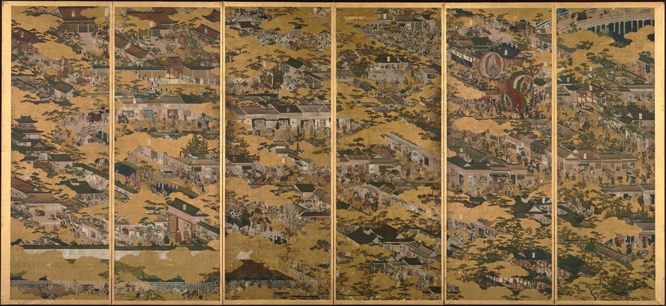 国宝「洛中洛外図屏風(舟木本)」左隻　岩佐又兵衛筆　江戸時代・17世紀　東京国立博物館蔵　