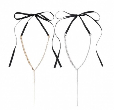 THE MULTI CHAIN RIBBON NECKLACE マルチチェーンリボンネックレス GOLD / SILVER