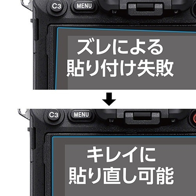 シリコン粘着層により、貼り付けに失敗しても吸着力を損ねずに貼り直すことができます。