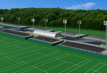 エクソル、企業版ふるさと納税を活用し 京都府福知山市「三段池公園テニスコート」に ソーラーシェルターを寄付