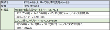 PDS-MCW01 おもな仕様