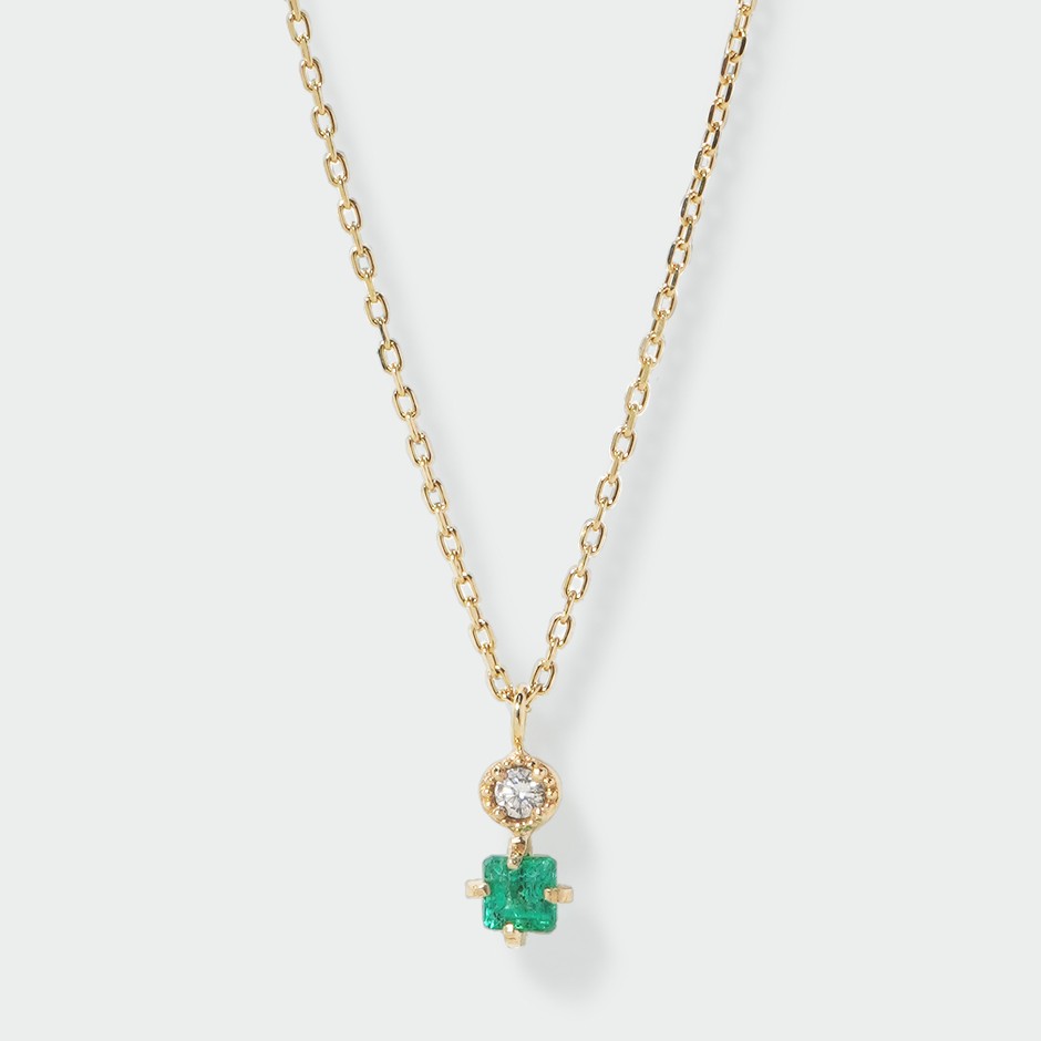 ネックレス K10YG エメラルド ダイヤモンド ¥49,500