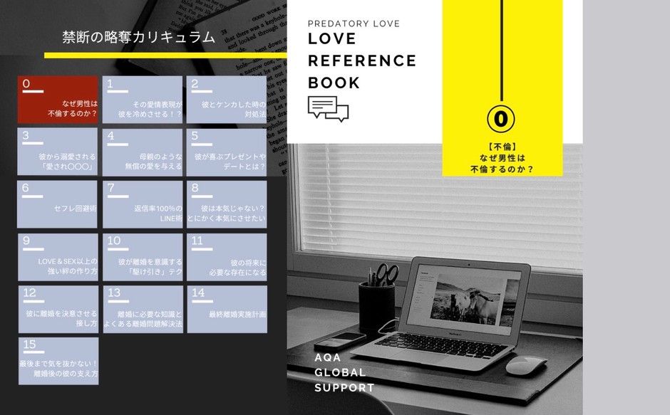 門外不出の恋愛工作のノウハウとメソッドが全15章の中に掲載