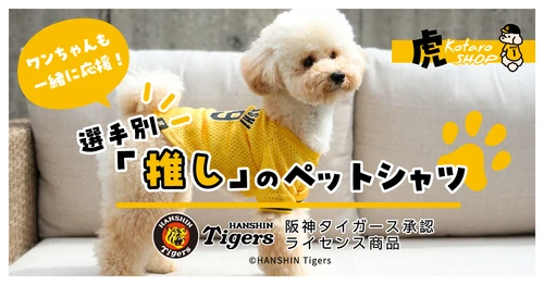 虎たろうSHOP新商品×阪神タイガース　 選手別「推し」のペットシャツが4/1より受注受付開始！！ 阪神タイガース承認グッズ！全48名の選手から背番号が選べる！