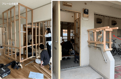 DIYの様子　　　　　　　　　　　　　　　　　　　　　　　　　　　　　　　    玄関のサイン