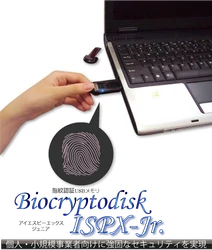 個人・小規模事業者向けセキュリティUSBメモリ　 指紋認証・自動暗号化　Biocryptodisk ISPX-Jr. 販売開始