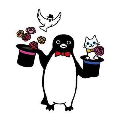 新作版画「PENGUIN SHOW」30×30cm 　44,000円(税込)限定100部　※ジェイアール名古屋タカシマヤ先行発売