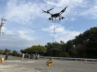ドローン企業ASOLAB.が飯田市で林業向けドローンデモを実施しました　赤外線カメラによる獣害対策と大型ドローンでの物資運搬を披露