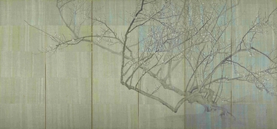 白梅図屏風（右隻）