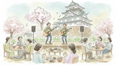 小田原城マルシェイメージイラスト