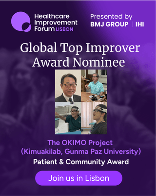 BMJ Group「Global Top Improver Awards 2027」Patient & Community Engagement Award 最終候補の告知画像(提供：BMJ Group)
