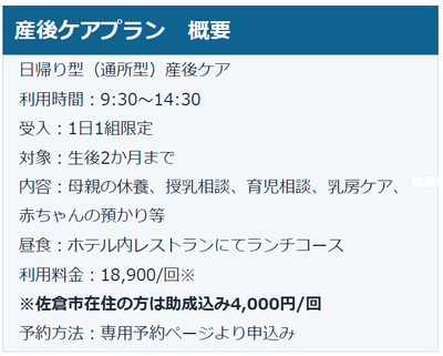 産後ケアプラン　概要